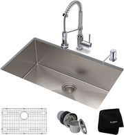Kitchen & Bar Sinks, Kitchen & Bath Fixtures, Kitchen Fixtures, Kitchen Sinks, Single Bowl, Tools & Home Improvement30-Inch 16 Gauge Standart PRO Kitchen Sink Combo Set with Bolden 18-Inch Kitchen Faucet and Soap Dispenser, Chrome KHU100-30-1610-53CH - Premium  from Nobles Store - Just $621.01! Shop now at Nobles Store