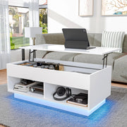 Coffee Tables, Furniture, Home, Living Room Furniture, Modern Coffee TableLift Top Coffee Table with Hidden Compartment High Gloss White Coffee Tables LED Center Rising Cocktail Table for Living Room Accent Furniture - Premium  from Nobles Store - Just $153.80! Shop now at Nobles Store