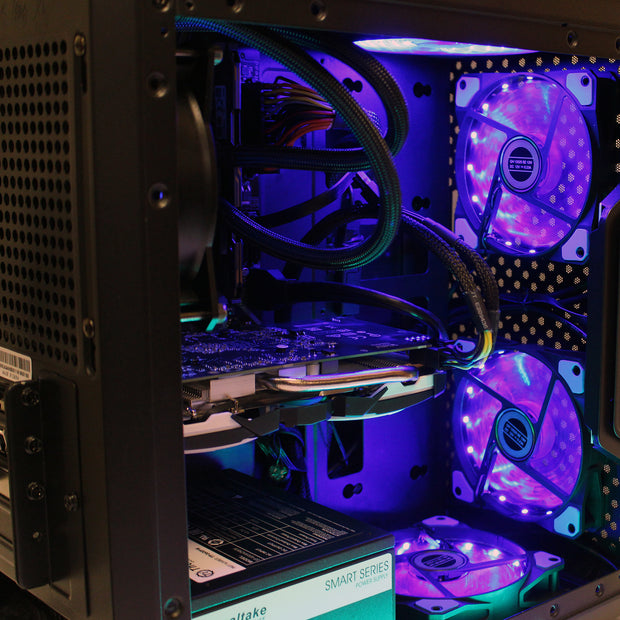 Custom  Ryzen Gaming PC AMD Ryzen 5 3400G 3.7Ghz Quad-Core 16GB Crucial Ballistix DDR4 AMD Radeon RX 570 8GB GDDR5 HDMI VR Ready 500GB M.2 SSD 1TB HD 1200 Mbps 802.11Ac Wifi LG DVDRW Windows 10 Pro