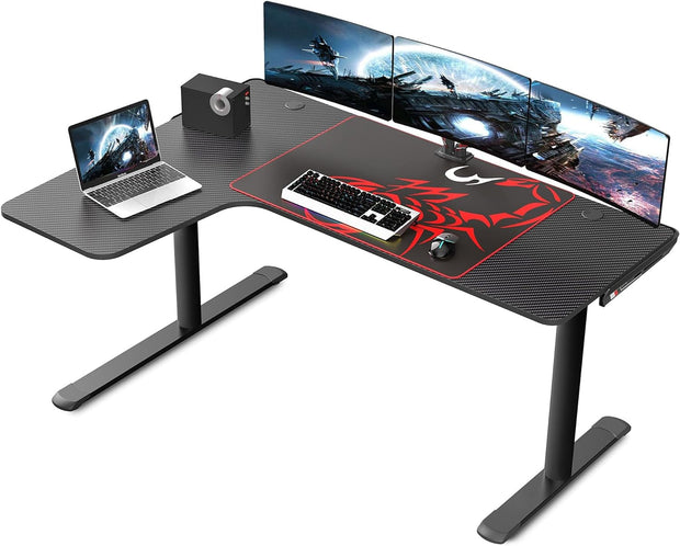 Furniture, Home & Kitchen, Home Office Desks, Home Office FurnitureL Shaped Gaming Desk, 60 Inch L60 Home Office Corner PC Computer Gamer Table Large Writing Workstation Gifts W Mouse Pad Cable Management, Space Saving, Easy to Assemble, Left, Black - Premium  from Nobles Store - Just $454.76! Shop now at Nobles Store