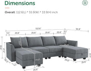 Furniture, Home & Kitchen, Living Room Furniture, Sofas & CouchesHONBAY Modular Sectional Sofa U Shaped Modular Couch - Premium  from Nobles Store - Just $1590.33! Shop now at Nobles Store