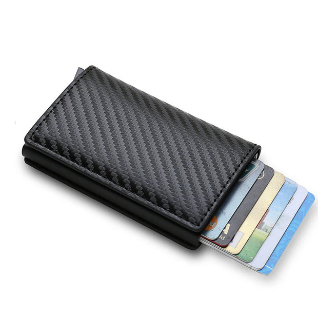 HomeCarbon Fiber Card Holder Wallets Men RFID Black Magic Trifold Leather Slim Mini Wallet Small Money Bag Male Purses Wallet Women - Premium  from Nobles Store - Just $27.09! Shop now at Nobles Store