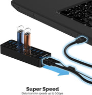 Computer Accessories & Peripherals, Computers & Accessories, Electronics, USB Hubs10-Port 60W USB 3.0 Hub with Individual Power Switches - Premium  from Nobles Store - Just $84.43! Shop now at Nobles Store