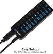 Computer Accessories & Peripherals, Computers & Accessories, Electronics, USB Hubs10-Port 60W USB 3.0 Hub with Individual Power Switches - Premium  from Nobles Store - Just $84.43! Shop now at Nobles Store