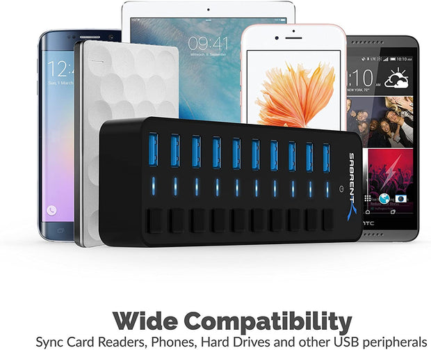 Computer Accessories & Peripherals, Computers & Accessories, Electronics, USB Hubs10-Port 60W USB 3.0 Hub with Individual Power Switches - Premium  from Nobles Store - Just $84.43! Shop now at Nobles Store