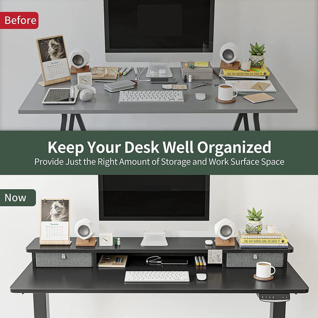 Furniture, Home & Kitchen, Home Office Desks, Home Office Furniture48 X 24 Inch Height Adjustable Electric Standing Desk with Double Drawer, Stand up Desk with Storage Shelf, Sit Stand Desk, Black - Premium  from Nobles Store - Just $439.21! Shop now at Nobles Store