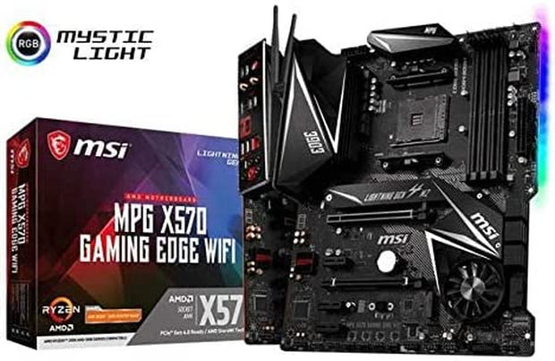 Computer Components, Computers & Accessories, Electronics, Internal Components, MotherboardsMPG X570 GAMING EDGE WIFI Motherboard (AMD AM4, DDR4, Pcie 4.0, SATA 6Gb/S, M.2, USB 3.2 Gen 2, AC Wi-Fi 5, HDMI, ATX) - Premium  from Nobles Store - Just $457.78! Shop now at Nobles Store