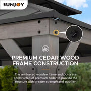 Gazebos, Outdoor Storage, Shade Structures, Storage & Organization12 Ft. X 20 Ft. Matte Black Cedar Framed Gazebo with Steel Hardtop - Premium  from Nobles Store - Just $3681.29! Shop now at Nobles Store