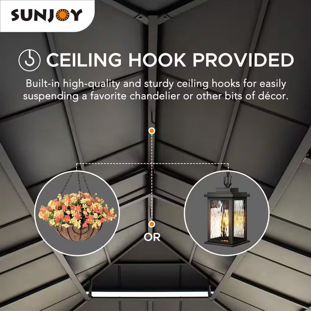 Gazebos, Outdoor Storage, Shade Structures, Storage & Organization12 Ft. X 20 Ft. Matte Black Cedar Framed Gazebo with Steel Hardtop - Premium  from Nobles Store - Just $3681.29! Shop now at Nobles Store