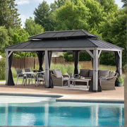 Gazebos, Outdoor Storage, Shade Structures, Storage & Organization12 Ft. X 20 Ft. Matte Black Cedar Framed Gazebo with Steel Hardtop - Premium  from Nobles Store - Just $3681.29! Shop now at Nobles Store