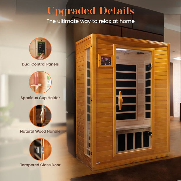 Infrared Saunas, Patio & Garden, SaunasAndora 2 Person 6 Heating Panel Infrared Indoor Wood Dry Sauna - Premium  from Nobles Store - Just $2840.03! Shop now at Nobles Store