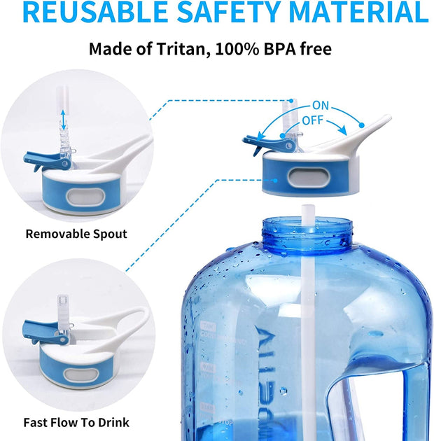 Sports & Outdoor Recreation Accessories, Sports & Outdoors, Sports Water Bottles128OZ/1 Gallon Water Bottle with Straw - Premium  from Nobles Store - Just $36.32! Shop now at Nobles Store