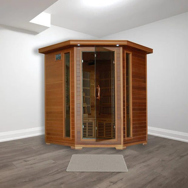 All categories4-Person Cedar Corner Infrared Sauna with 10 Carbon Heaters - Premium  from Nobles Store - Just $4870.12! Shop now at Nobles Store
