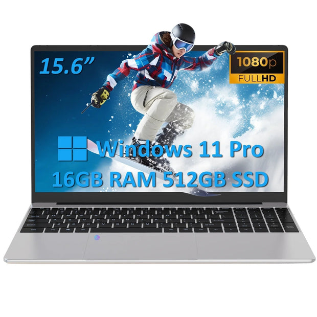 Computers, Electronics, Laptops, Laptops and Tablets, Laptops by Operating System, Windows 11 Laptops, Windows OS Laptops15.6" Laptop Intel Alder N95, 16GB RAM, 512GB SSD, Windows 11 Pro Work Computer, Fingerprint Reader, Backlit Keyboard, Silver - Premium  from Nobles Store - Just $375.47! Shop now at Nobles Store