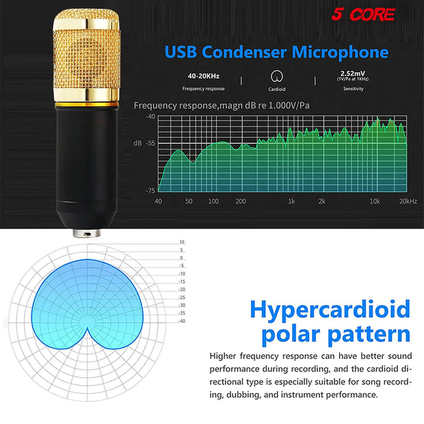 Electronics & Gadgets, Electronics Accessories & Supplies5Core Recording Microphone Podcast Bundle Professional Condenser Cardioid Mic Kit W Boom Arm - Premium  from Nobles Store - Just $40.50! Shop now at Nobles Store