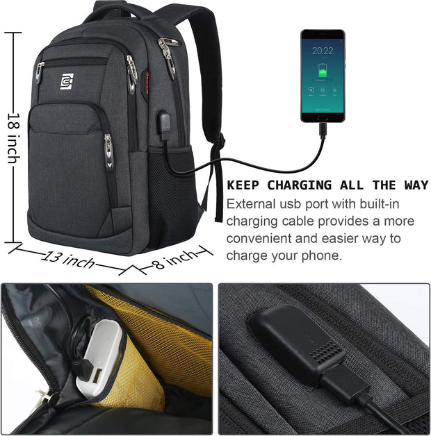 Backpacks, Bags, Cases & Sleeves, Computers & Accessories, Electronics, Laptop AccessoriesLaptop Backpack,Business Travel anti Theft Slim Durable Laptops Backpack with USB Charging Port,Water Resistant College Computer Bag for Women & Men Fits 15.6 Inch Laptop and Notebook - Black - Premium  from Nobles Store - Just $53.32! Shop now at Nobles Store