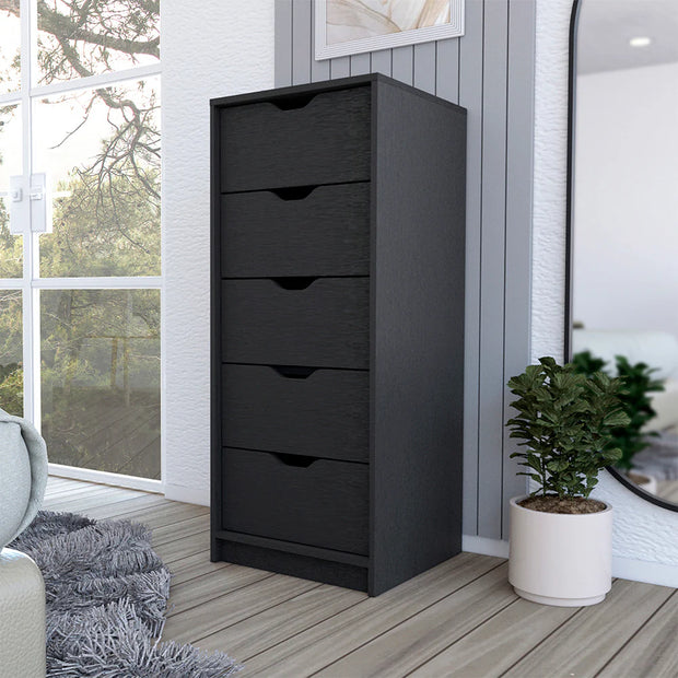 Bedroom Furniture, Furniture, Home & GardenDresser Kamran, Five Drawers Narrow, Black Wengue Finish - Premium  from Nobles Store - Just $176.77! Shop now at Nobles Store