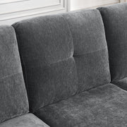 Furniture, Home, Living Room Furniture, Sectional Couches & Sofas80" Sectional Sofa for Living Room, 3 Seater Couch with Reversible Ottoman, Chenille, Dark Gray - Premium  from Nobles Store - Just $641.12! Shop now at Nobles Store
