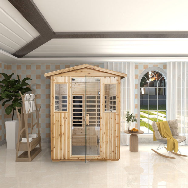 All Saunas, Patio & Garden, Saunas4 Person Far Sauna for Home Hemlock, Wooden Dry Sauna 2050W Sauna with 8 Low EMF Heaters - Premium  from Nobles Store - Just $4482.32! Shop now at Nobles Store
