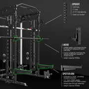 Exercise & Fitness, Home Gyms, Sports & Outdoors, Strength TrainingSmith Machine, All-In-One Power Rack Cage with Adjustable Cable Crossover, Vertical Leg Press and Smith Bar with 1500 Lbs Capacity Barbell Combo - Premium  from Nobles Store - Just $1954.94! Shop now at Nobles Store