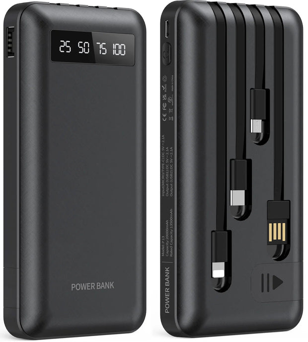 All Power Banks, Cell Phone Accessories, Cell Phones, Power & cables, Power Banks20000Mah Power Bank Portable Charger with Cables, USB Fast Charging for Phone - Premium  from Nobles Store - Just $53.67! Shop now at Nobles Store