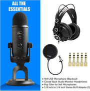 Accessories, Microphones & Accessories, Musical Instruments, Pop Filters, Windscreens & Pop FiltersYeti USB Microphone (Blackout) Bundle with Knox Gear Headphones and Pop Filter (3 Items) - Premium  from Nobles Store - Just $224.43! Shop now at Nobles Store
