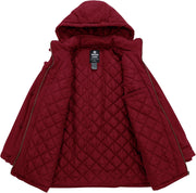 Women'S Winter Thicken Puffer Coat Warm Fleece Lined Parka Jacket with Fur Hood