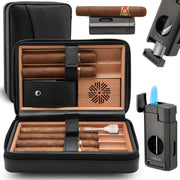 Home & Garden, Household Merchandises, Lighters & Smoking AccessoriesCigar Humidor, Cedar Wood Cigar Case with Cigar Lighter, V Cut Cigar Cutter,Cigar Holder 3 in 1 Travel Cigar Humidor Box - Premium  from Nobles Store - Just $65.79! Shop now at Nobles Store