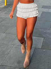 WomenWomen's Ruffled Knitted Shorts - Premium 0 from Nobles Store - Just $51.83! Shop now at Nobles Store