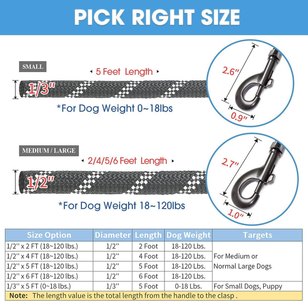 Basic Leashes, Collars, Dogs, Harnesses & Leashes, Leashes, Pet Supplies2/4/5/6 FT Dog Leash with Comfortable Padded Handle - Premium  from Nobles Store - Just $29.81! Shop now at Nobles Store