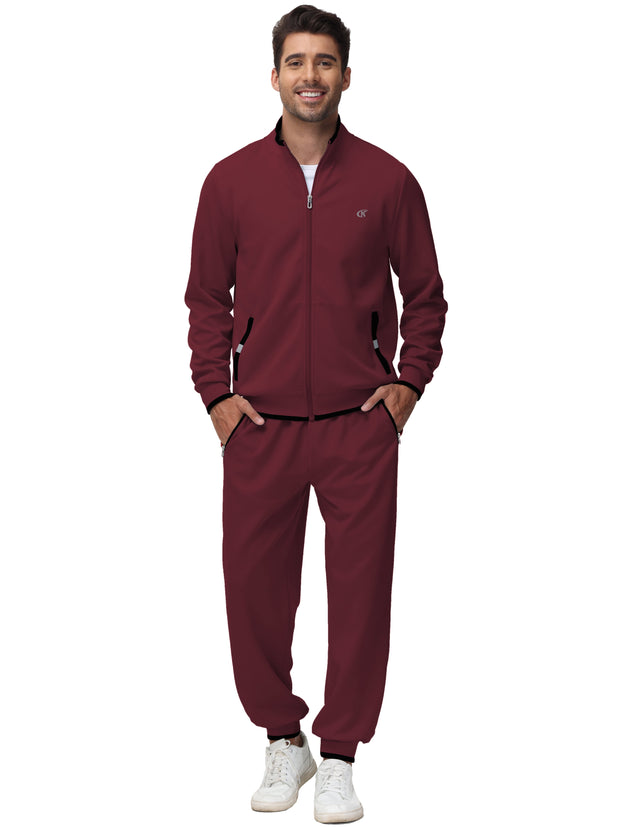 Clothing, Mens Clothing, Mens Workout ClothingMen'S Tracksuits Sweatsuits for Men Set Track Suits 2 Piece Casual Athletic Jogging Warm up Full Zip Sweat Suits Wine Red XL - Premium  from Nobles Store - Just $63.78! Shop now at Nobles Store