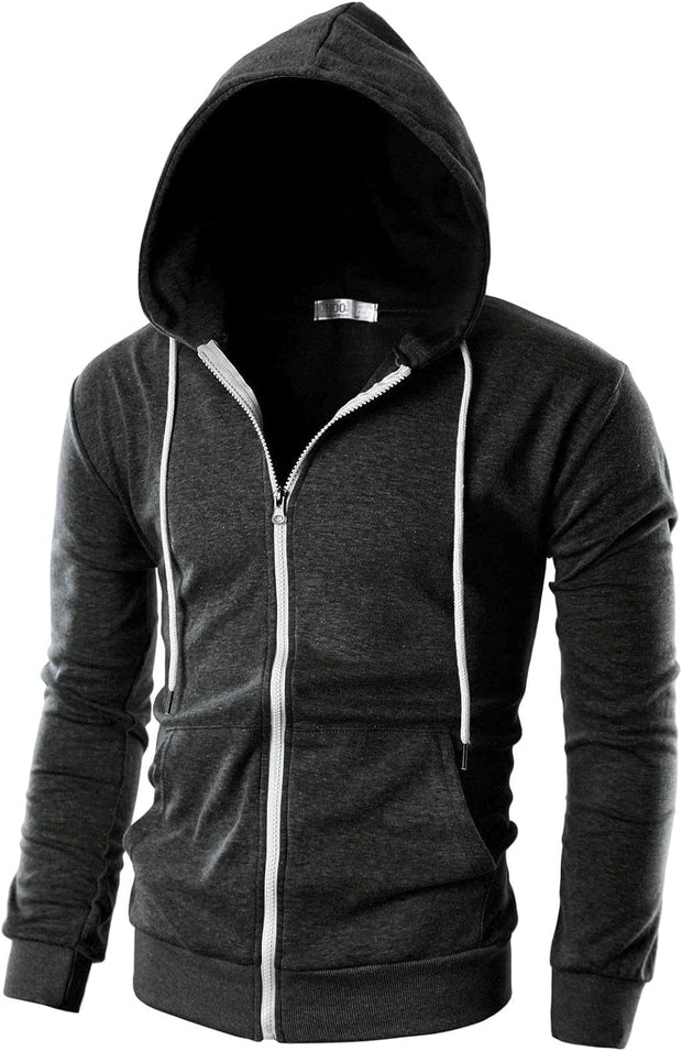 Clothing, Fashion Hoodies & Sweatshirts, Men, Shoes & JewelryMens Slim Fit Lightweight Zip up Hoodie with Pockets Long Sleeve Full-Zip Hooded Sweatshirt - Premium  from Nobles Store - Just $58.88! Shop now at Nobles Store