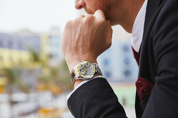 Clothing, Men, Shoes & Jewelry, Watches, Wrist WatchesOUPINKE Men'S Skeleton Mechanical Watches Luxury Dress Automatic Self Winding Sapphire Crystal Waterproof Tungsten Steel Band Wrist Watches - Premium  from Nobles Store - Just $456.31! Shop now at Nobles Store