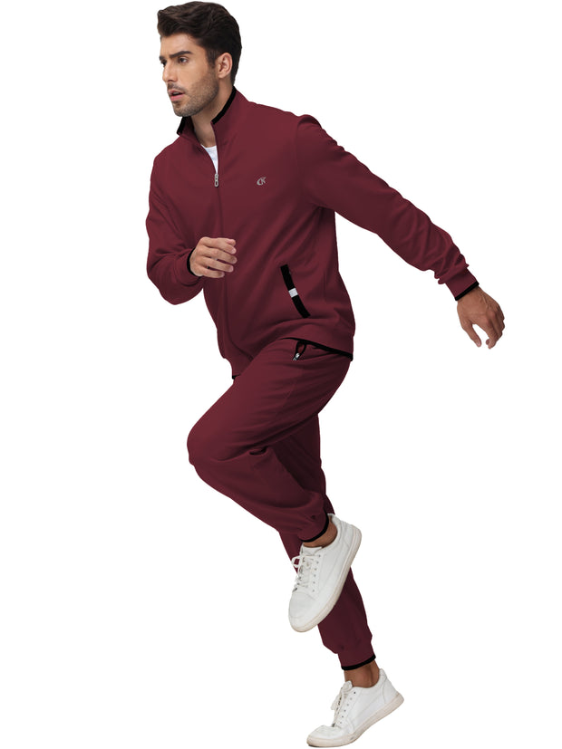 Clothing, Mens Clothing, Mens Workout ClothingMen'S Tracksuits Sweatsuits for Men Set Track Suits 2 Piece Casual Athletic Jogging Warm up Full Zip Sweat Suits Wine Red M - Premium  from Nobles Store - Just $63.78! Shop now at Nobles Store