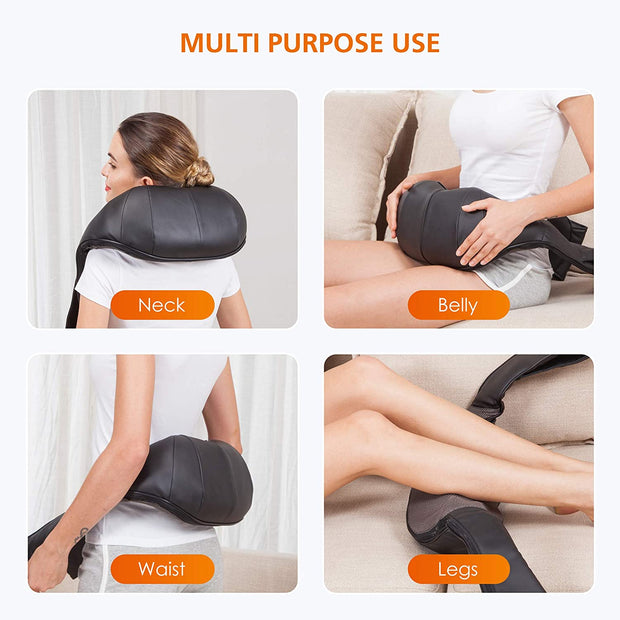Back Massagers, Electric Massagers, Health & Household, Massage Tools & Equipment, Wellness & RelaxationShiatsu Neck and Shoulder Massager - Back Massager with Heat, Deep Kneading Electric Massage Pillow for Neck, Back, Shoulder,Foot,Body - Premium  from Nobles Store - Just $98.19! Shop now at Nobles Store