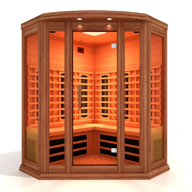 Infrared Saunas, Patio & Garden, Saunas3-Person Corner Full Spectrum near Zero EMF (Under 2MG) FAR Infrared Sauna (Canadian Red Cedar) - Premium  from Nobles Store - Just $5784! Shop now at Nobles Store