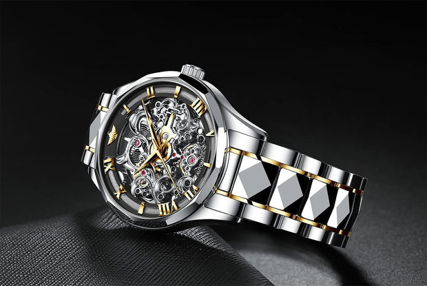 Clothing, Men, Shoes & Jewelry, Watches, Wrist WatchesOUPINKE Men'S Skeleton Mechanical Watches Luxury Dress Automatic Self Winding Sapphire Crystal Waterproof Tungsten Steel Band Wrist Watches - Premium  from Nobles Store - Just $454.33! Shop now at Nobles Store