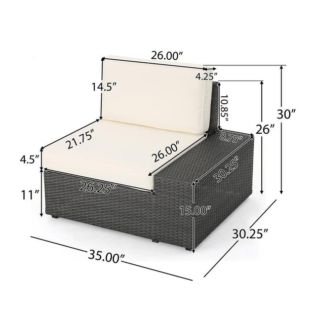 Outdoor Lounge Furniture, Outdoor Sectionals, Outdoors, Patio Furniture8-Piece Wicker Patio Sectional Seating Set with White Cushions - Premium  from Nobles Store - Just $1795.95! Shop now at Nobles Store