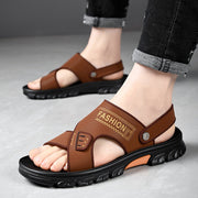 Men's Summer Soft Bottom Beach Cowhide Sandals - Premium 0 from Nobles Store - Just $35.59! Shop now at Nobles Store