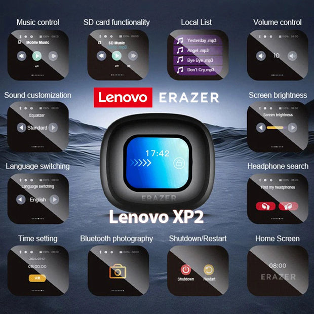 Consumer Electronics, Earphones & Headphones, Portable Audio & VideoErazer XP2 Translator Earbuds Bluetooth Earphones OWS Sports Wireless Headphones Color Screen Touch Support TF Card Waterproof - Premium  from Nobles Store - Just $44.63! Shop now at Nobles Store