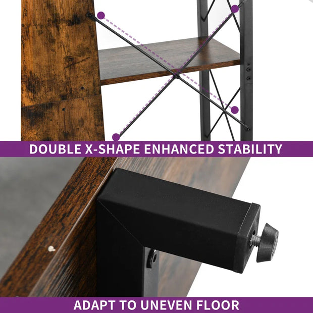 Mong 70" H X 55"W Display Shelves Wood Etagere Bookcase