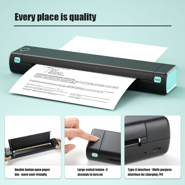 HomeTattoo Printer Thermal Template Machine Wireless Bluetooth Professional A4 Paper Printer Compatible with Android Ios Portable - Premium  from Nobles Store - Just $168.52! Shop now at Nobles Store