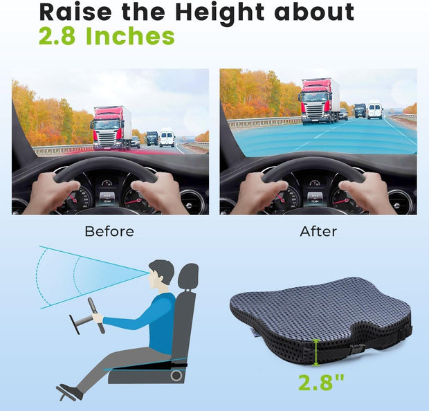 Automotive, Interior Accessories, Seat Covers & Accessories, Seat CushionsWedge Seat Cushion for Car Seat Driver/Passenger- Car Seat Cushions for Driving Improve Vision/Posture - Memory Foam Car Seat Cushion for Hip Pain (Mesh Cover,Gray) - Premium  from Nobles Store - Just $47.21! Shop now at Nobles Store