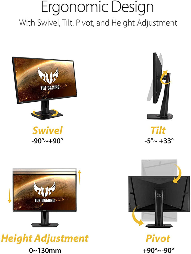 Computers & Accessories, Electronics, MonitorsTUF Gaming 27" 2K HDR Gaming Monitor (VG27AQ) - QHD (2560 X 1440), 165Hz (Supports 144Hz), 1Ms, Extreme Low Motion Blur, Speaker, G-SYNC Compatible, VESA Mountable, Displayport, HDMI ,Black - Premium  from Nobles Store - Just $391.65! Shop now at Nobles Store