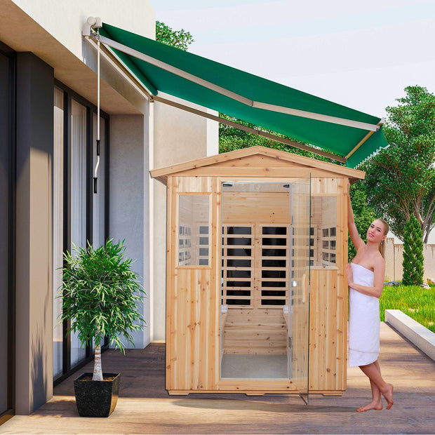 All Saunas, Patio & Garden, Saunas4 Person Far Sauna for Home Hemlock, Wooden Dry Sauna 2050W Sauna with 8 Low EMF Heaters - Premium  from Nobles Store - Just $4482.32! Shop now at Nobles Store