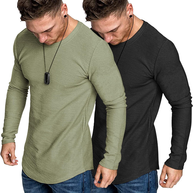 Active, Active Shirts & Tees, Clothing, Men, Shoes & Jewelry, T-ShirtsMen 2 Pack Muscle Fitted T Shirt Gym Workout Athletic Long Sleeves Tee - Premium  from Nobles Store - Just $62.21! Shop now at Nobles Store