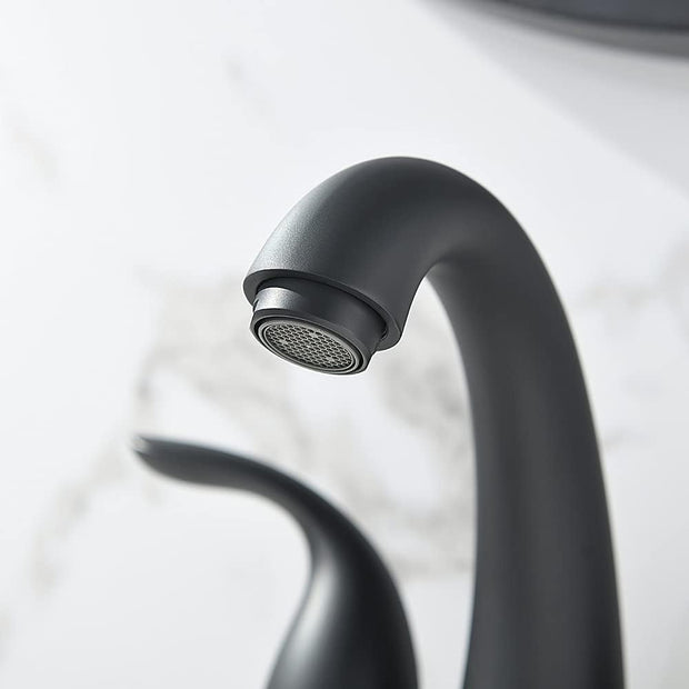 Bathroom Fixtures, Bathroom Sink Faucets & Parts, Kitchen & Bath Fixtures, Tools & Home Improvement, Touch On Faucets4 Inch 2 or 3 Holes 2 Handles Centerset Matte Black Lead-Free Bathroom Sink Faucet, Bathroom Faucet with Copper Pop up Drain and Water Supply Lines, BF008-5-MB - Premium  from Nobles Store - Just $77.31! Shop now at Nobles Store