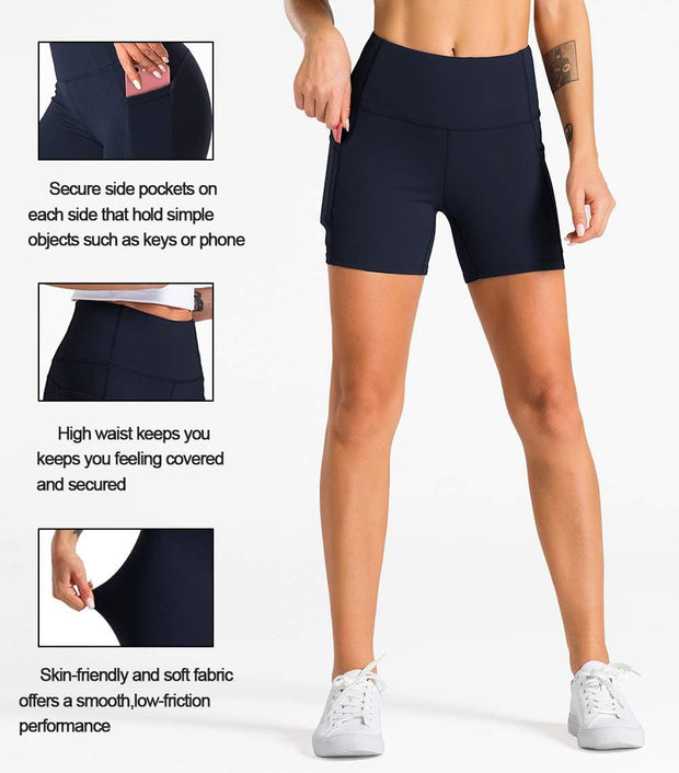 Active, Active Shorts, Clothing, Shoes & Jewelry, WomenHigh Waist Yoga Shorts for Women with 2 Side Pockets Tummy Control Running Home Workout Shorts - Premium  from Nobles Store - Just $50.74! Shop now at Nobles Store