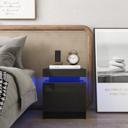 Bedroom Furniture, Black Nightstands, Furniture, Home, NightstandsHigh Gloss LED Nightstand Set of 2 Black Bedside Table with 2 Drawers Modern Night Stand with Drawer Side Table Cabinet with Led Night Stands for Bedroom Side Table for Bed Home Furniture - Premium  from Nobles Store - Just $235.35! Shop now at Nobles Store
