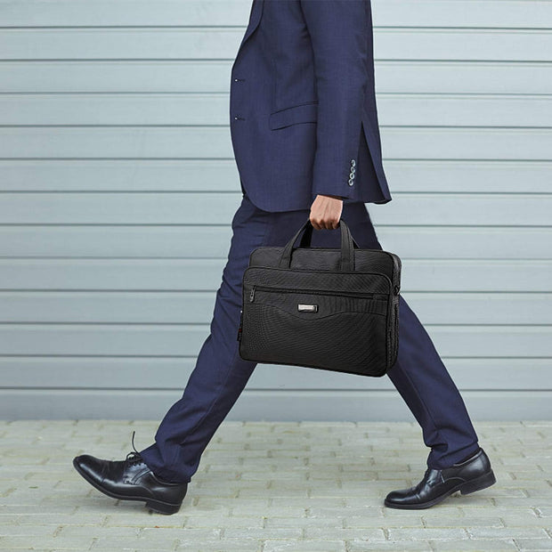 Laptop Bag 15.6 Inch, Mens Laptop Briefcase, Expandable Carry on Computer Case, Business Office Attache, Lightweight Water Resistant Shoulder Messenger Bag for Macbook Acer HP Dell, Black